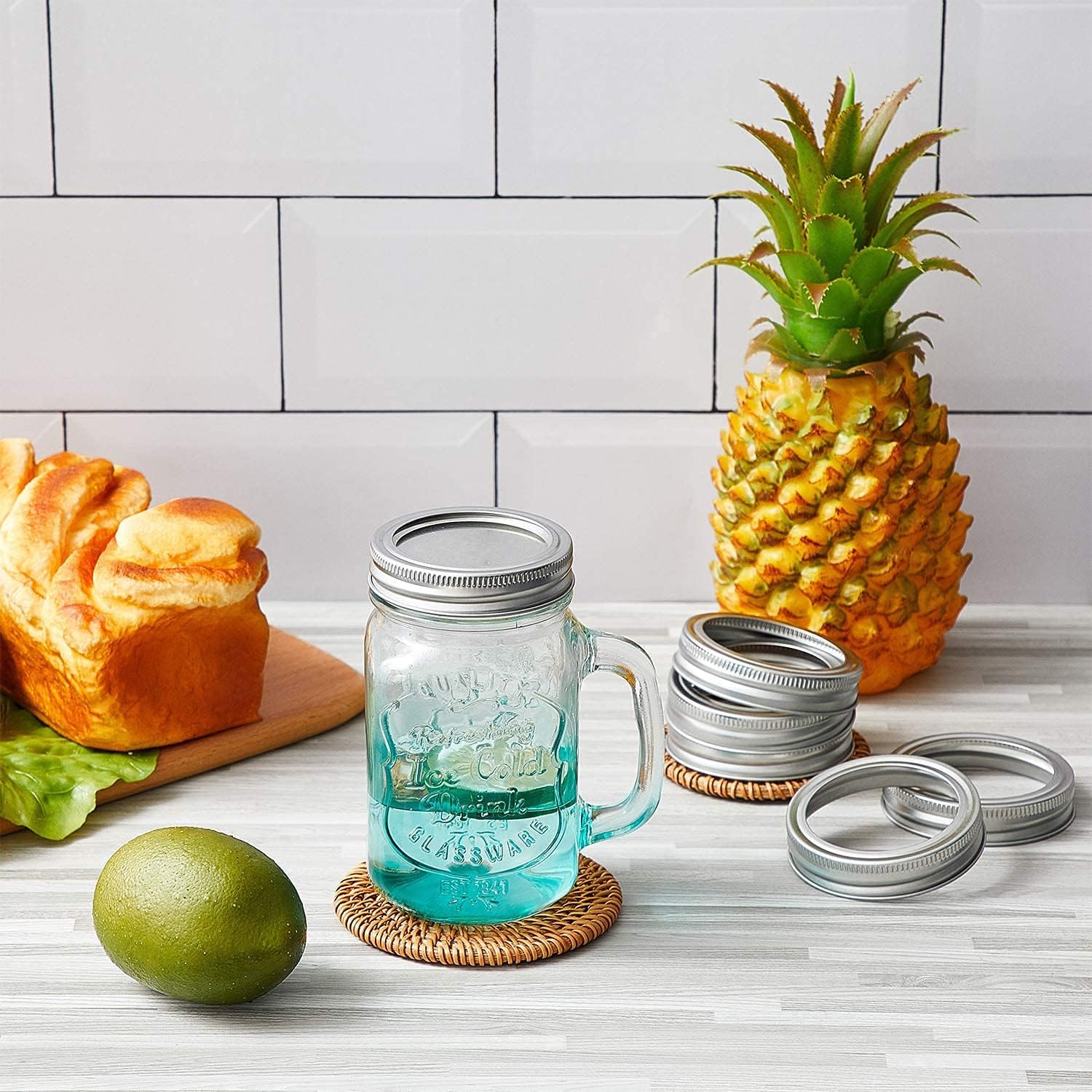 24 Pieces Regular Mouth Mason Jar Canning Bands - Reusable Replacement Metal Rings, Practical Screw Jar Bands, Leak Proof Tinplate Metal Rings, Compatible With Mason Jar