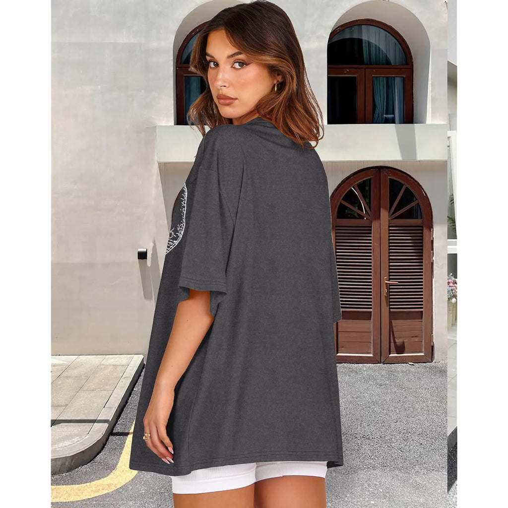 Womens Oversized Tshirt Graphic Tees Crew Neck Summer Short Sleeve Loose Fit Tops 2026
