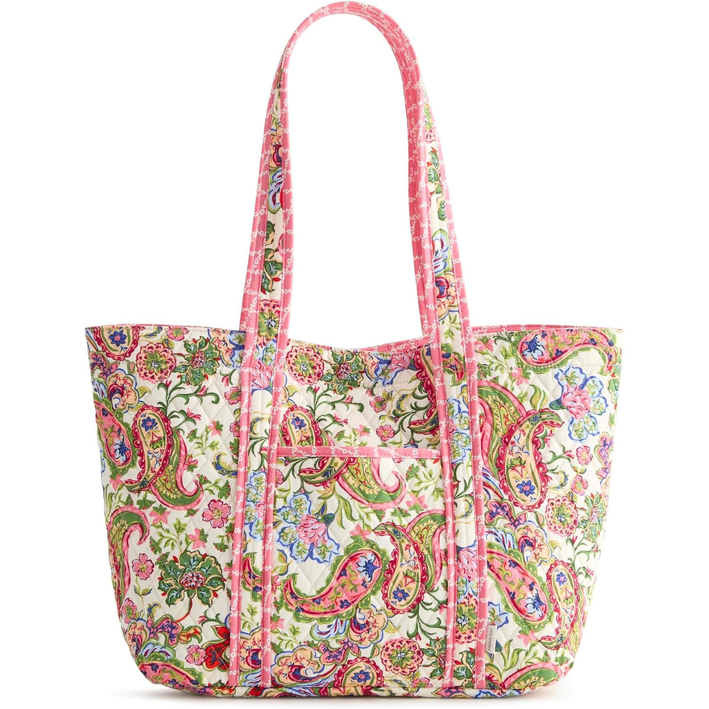 Vera Bradley Women'S Premium Cotton Hathaway Tote Bag – Quilted Reversible Shoulder Purse