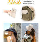 FURTALK Sun Hats for Women Ponytail UPF 80+ Beach Summer Hat Wide Brim Packable Cowboy Hat