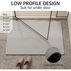 Mecko Bath Mat Rug, Rubber Non-Slip Quick Dry Absorbent Thin Bathroom Rugs Fit Under Door Bathroom Floor Mats-Shower Rug For In Front Of Bathtub, Sink, Shower Room(Light Grey,16"X24")