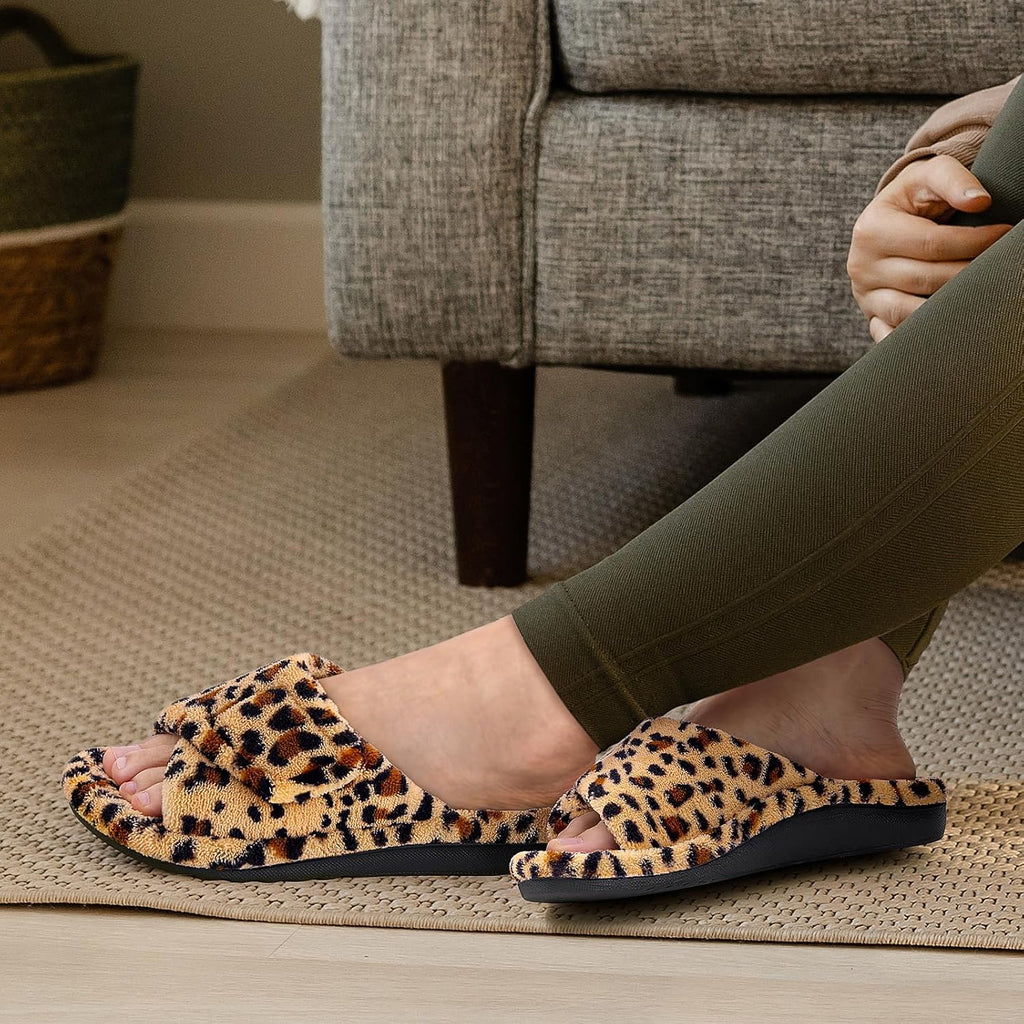 Women'S Orthopedic Slippers With Arch Support Adjustable Open Toe House Shoes For Plantar Fasciitis