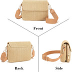 Faux Straw Small Crossbody Bag Women Summer Woven Sling Purse For Beach Travel Vacation Essentials Raffia