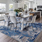 RELEANY Washable Area Rugs 5'x7' Non-Slip Modern Abstract Soft for Living Room Entryway Bedroom Nursery, Print Pattern, Blue Grey Navy Gray