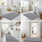 Smiry Bathroom Rugs Mat 30X20, Extra Soft Absorbent Chenille Bath Rugs, Non Slip Rubber Backing Machine Washable Quick Dry Bath Mats For Bathroom Floor, Tub, Shower, Home Decor Accessories, Grey