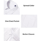 Alimens & Gentle Mens Cotton Linen Textured Shirt Long Sleeve Button Down Shirts Casual Summer Beach Wedding Tops With Pocket
