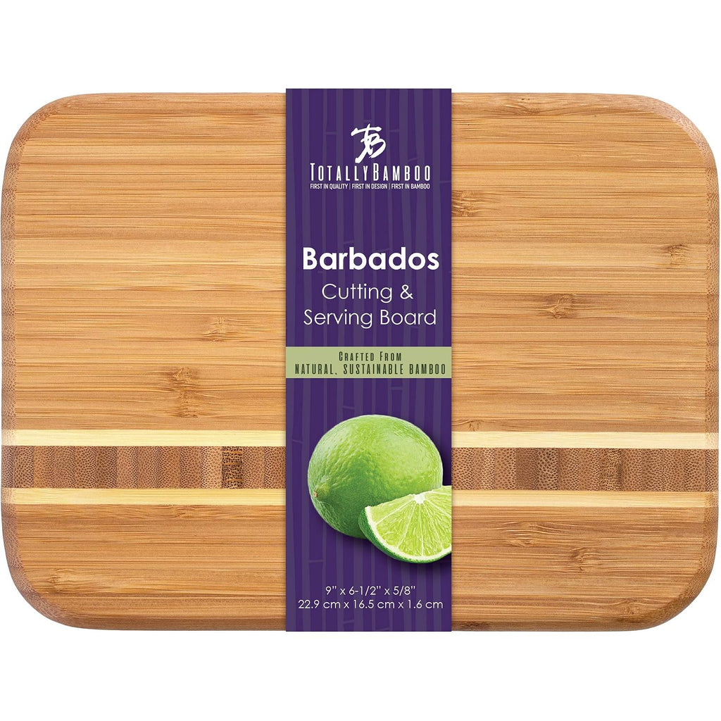 Totally Bamboo Barbados Bamboo Wood Cutting Board, 9" X 6.5"