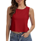 Womens Crop Tops Summer Casual Sleeveless Tank Loose Fit Basic Shirts 2026