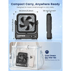 Magnetic Cruise Approved Fan, 5000Mah Ultra-Slim Travel Fan Rechargeable, 4-Speed, Hook Design, Portable Fan For Cruise Ship Cabin, Bedroom Sleeping, Camping, Travel & Cruise Essentials 2026