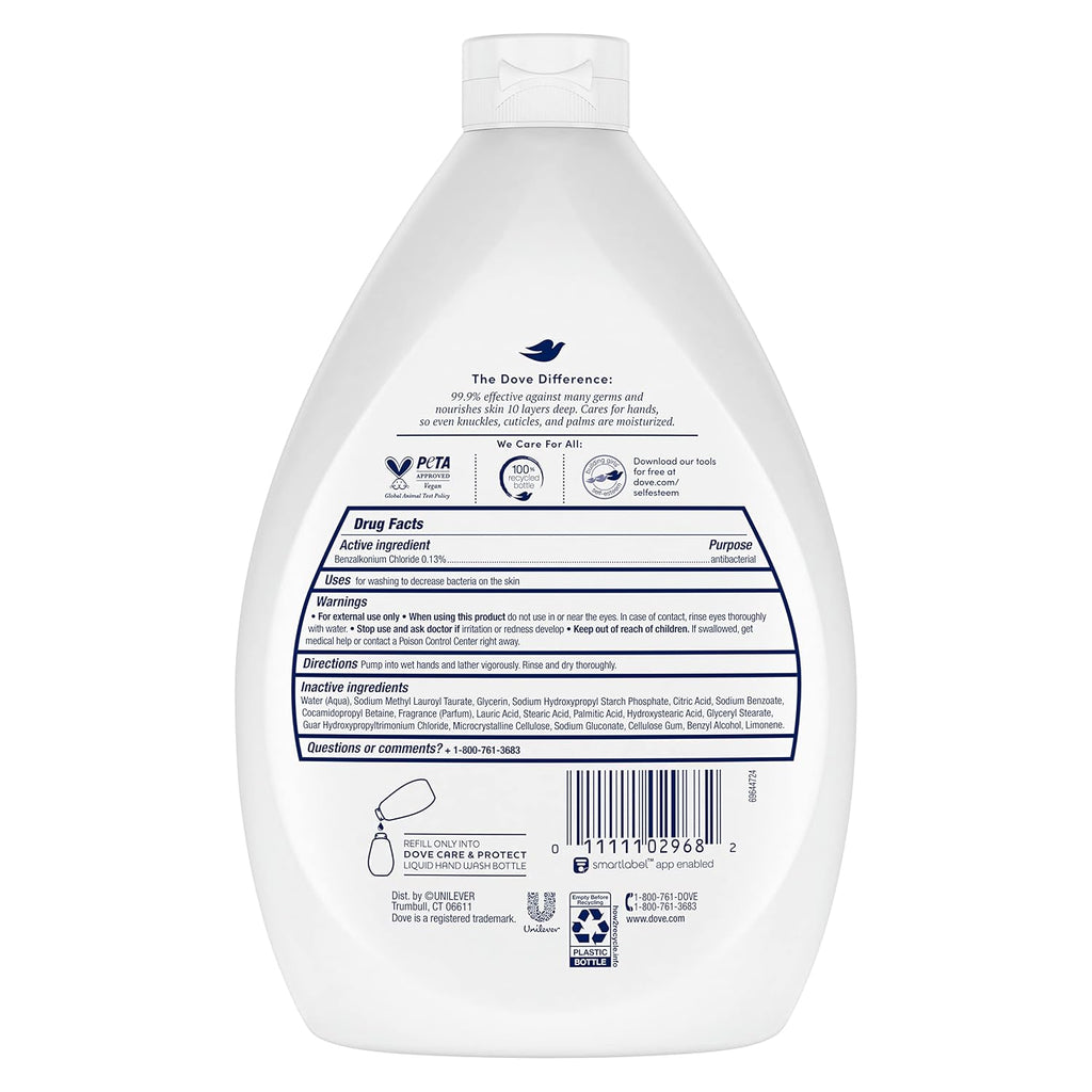 Dove Antibacterial Hand Wash Care & Protect Pack Of 3 Protects Skin From Dryness, Moisturizers More Than The Leading Ordinary Hand Soap, 34 Oz