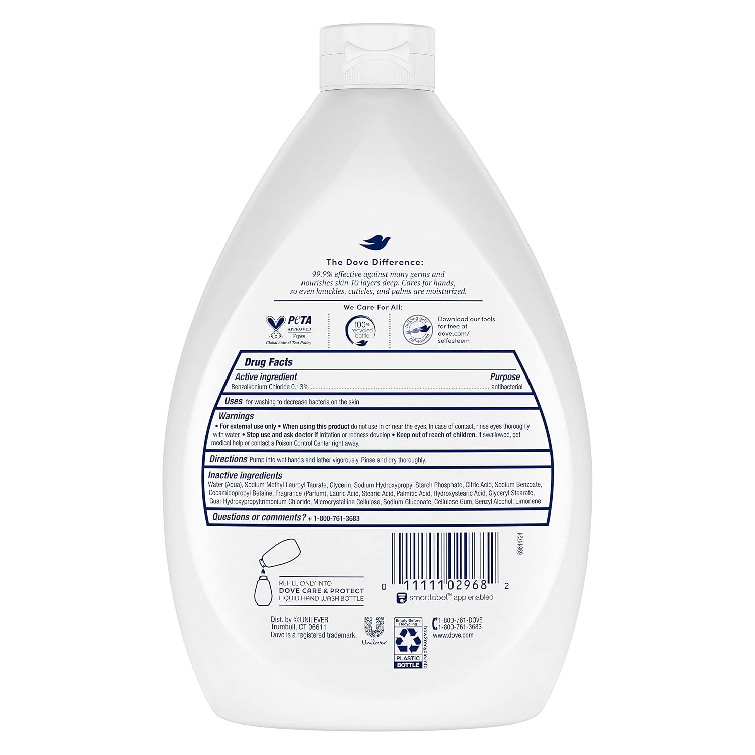 Dove Antibacterial Hand Wash Care & Protect Pack Of 3 Protects Skin From Dryness, Moisturizers More Than The Leading Ordinary Hand Soap, 34 Oz