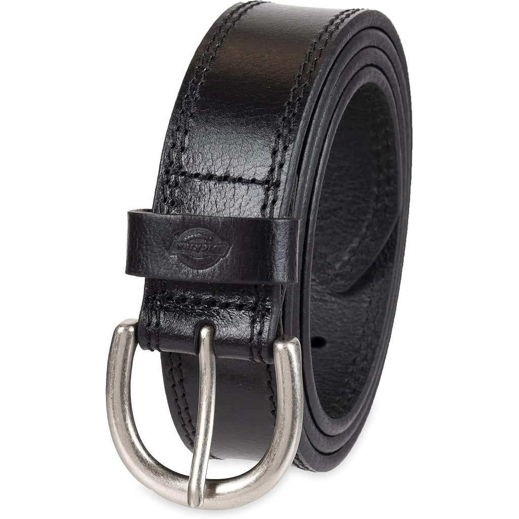 Dickies Women's Casual Leather Jean Workwear Belt With Round Harness Buckle