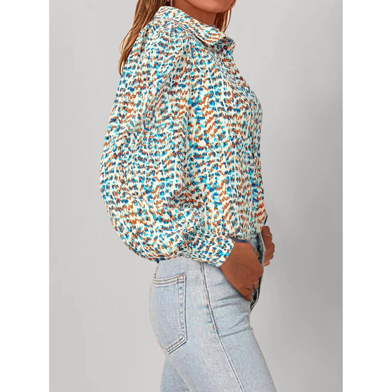 Summer Blouses for Women Dressy Casual 2026 Long Sleeve Button Down Shirt V Neck Boho Spring Tops Fashion Clothing