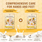 TEAWOO 18 Pairs Moisturizing Hand & Foot Masks with Honey, Milk, Vitamin E & Glycerin, Intensely Hydrating Foot Mask for Dry Cracked Feet, Moisturizing Socks for Cracked Heel Treatment