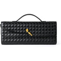 Joryin Woven Purse for Women Evening Clutch Woven Leather & Suede Handbags Crossbody Bag Suede Purse Formal Evening Bag