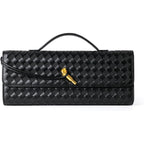 Joryin Woven Purse for Women Evening Clutch Woven Leather & Suede Handbags Crossbody Bag Suede Purse Formal Evening Bag