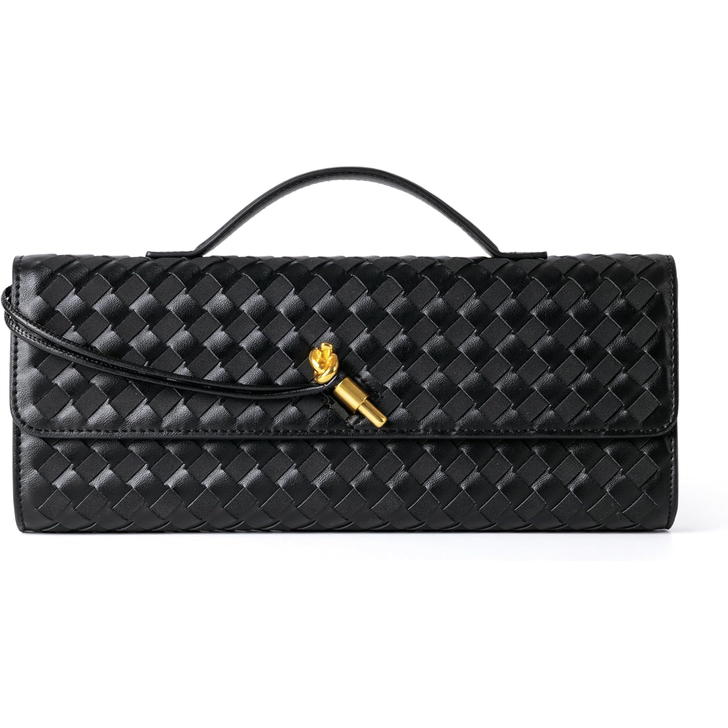 Joryin Woven Purse for Women Evening Clutch Woven Leather & Suede Handbags Crossbody Bag Suede Purse Formal Evening Bag
