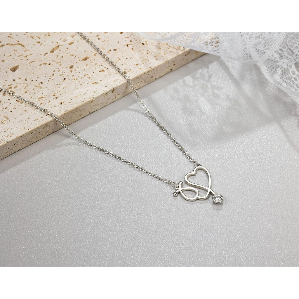 Nurse Appreciation Gifts - Nurses Week Gifts 2026 for Women - Sterling Silver Stethoscope Necklace for Nurse New Nurses Nursing Students Graduation Gift