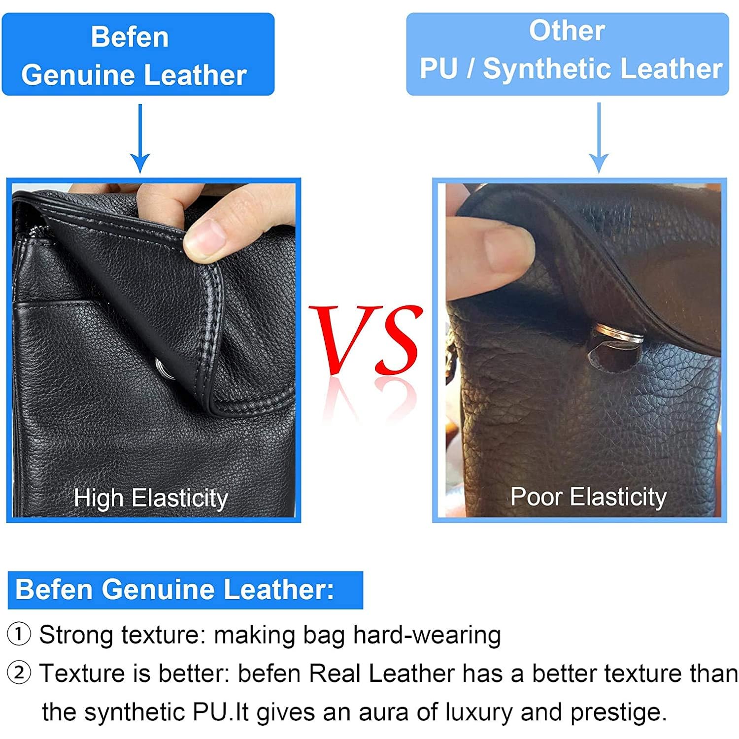 befen Genuine Leather Small Crossbody Bags for Women Cell Phone Bag Cross Body Purses,Silver Zipper