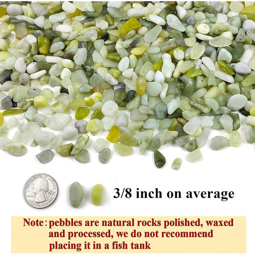 2 Lbs Jade Rocks For Plants Indoor, 3/8 Inch Small Pebbles For Indoor Plants, Decorative Rocks For Succulents Cactus Bamboo Vases Landscaping Drainage And Outdoor Garden Rocks