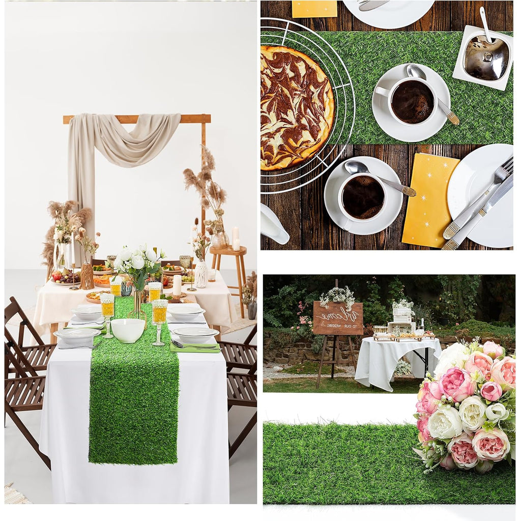 Artificial Grass Table Runner, 13 X 36 In Turf Table Runner - Realistic Faux Grass Runner For Golf Party, Wedding, Baby Shower, Indoor Outdoor Decor
