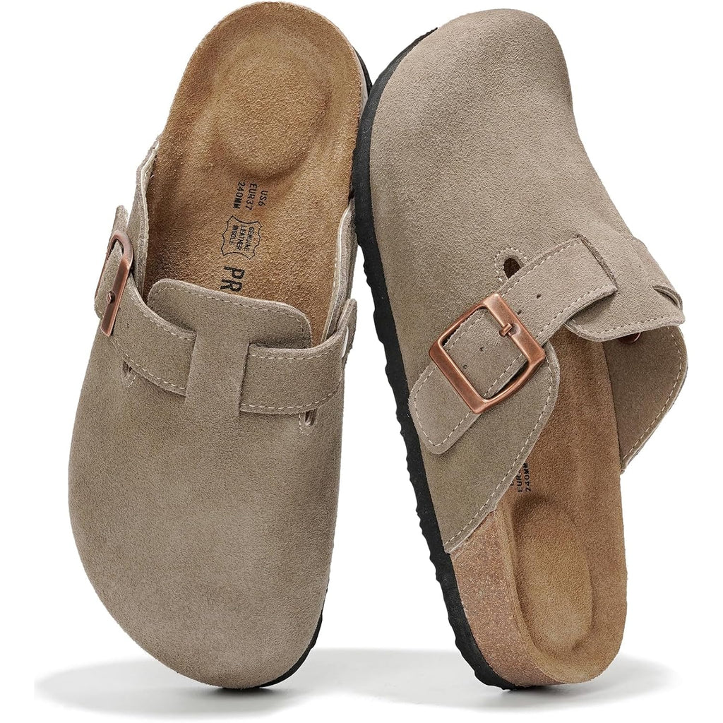 Project Cloud 100% Genuine Leather Footbed Clogs For Women - Memory Foam Arch Support Slippers For Women - Trendy Slip-Ons Women'S Mules & Clogs Sandals