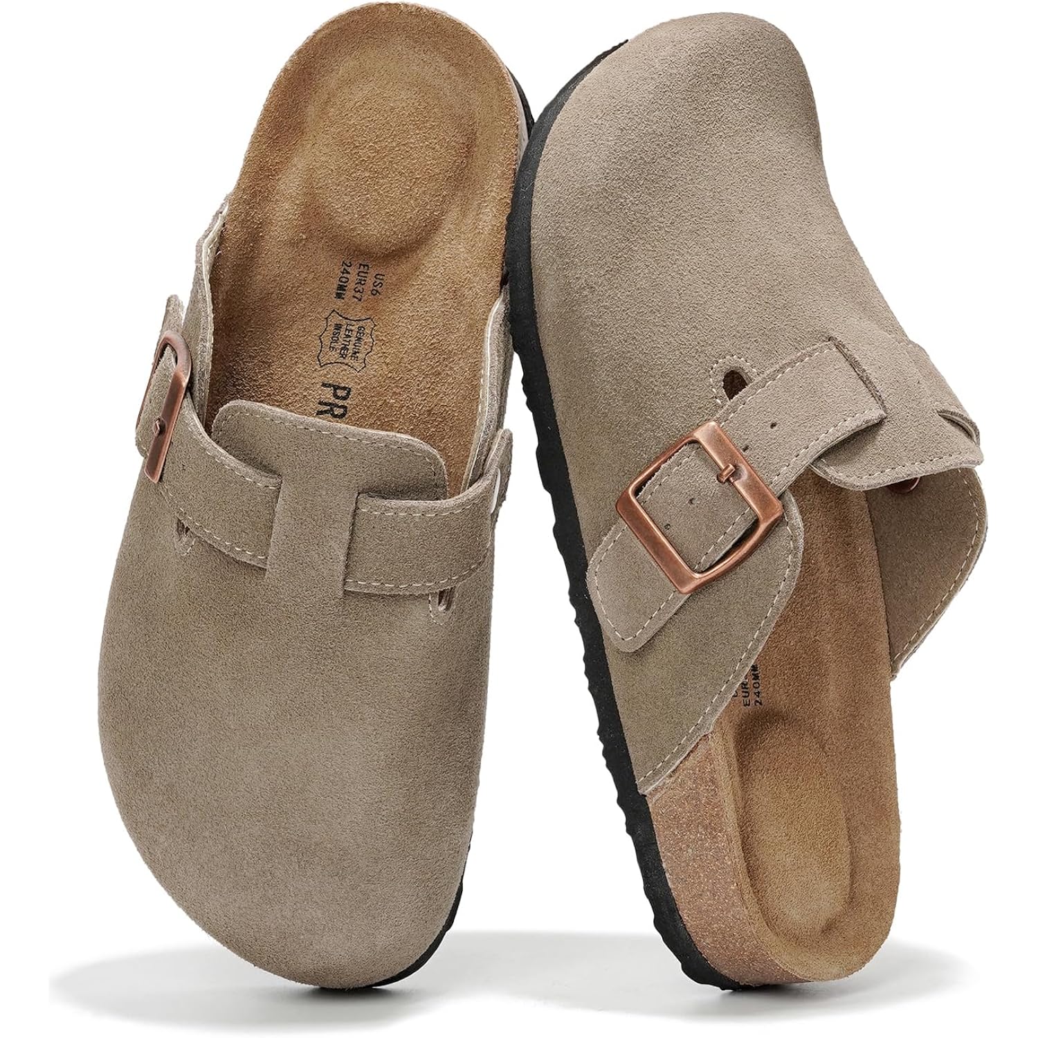 Project Cloud 100% Genuine Leather Footbed Clogs For Women - Memory Foam Arch Support Slippers For Women - Trendy Slip-Ons Women'S Mules & Clogs Sandals