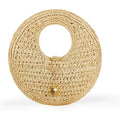 Philomena Woven Straw Beach Bag For Women Handmade Raffia Circle Bag, Summer Boho Chic Tote Purse Handbag Large Round Bag