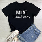 Women Cute T Shirt Fun Fact Graphic Tees Black