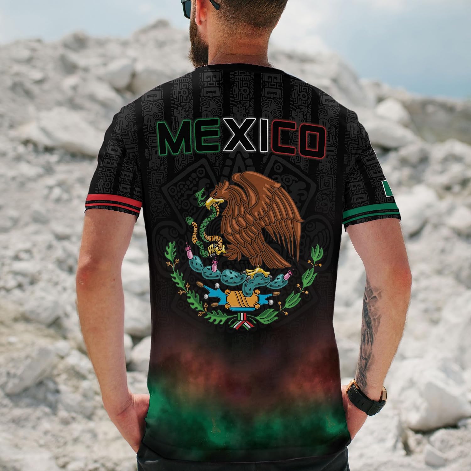 Aztec Shirt For Men, Mexican Flag Shirt, Vintage Mexican Tshirt, Mexico Shirts Men