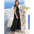 Anrabess Womens Soft Maxi Dresses, Comfy Flowy Tiered Boho Regular Sundress, Summer Casual Wear For Vacation, Beach & Travel