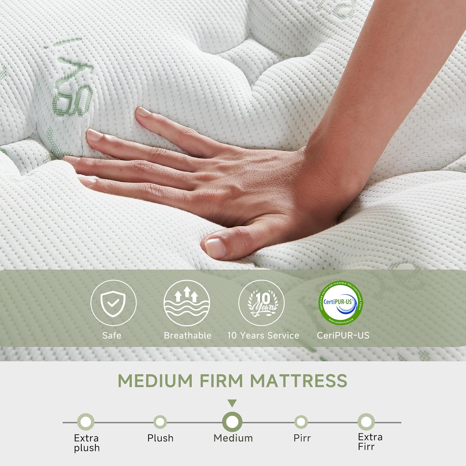 Queen Mattress 12 Inch,Medium Firm Hybrid Queen Size Mattress In A Box, Memory Foam With Individual Pocket Springs, Upgrade Zoned Support, Motion Isolation&Pressure Relief, Certipur-Us