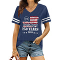 American Flag Shirts Women Patriotic Shirt 4th of July Tee Tops V-Neck Short Sleeve Summer T-Shirt