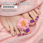 Semi Cured Gel Toe Nail Strips,26 Pcs Toes Nail Stickers Wraps(Purple),UV Light Required,Easy to Apply