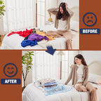12 Jumbo Vacuum Storage Bags For Bedding, Vacuum Seal Bags For Clothing | Extra Large Xl, Airtight Triple Seal, Save 80% Space, Hand Pump, Work With Vacuum, Double Zip, Reusable, Easy To Use