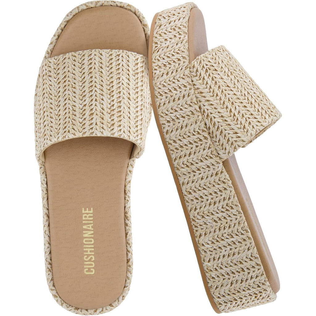 CUSHIONAIRE Women's Kudos Platform Slide Sandals