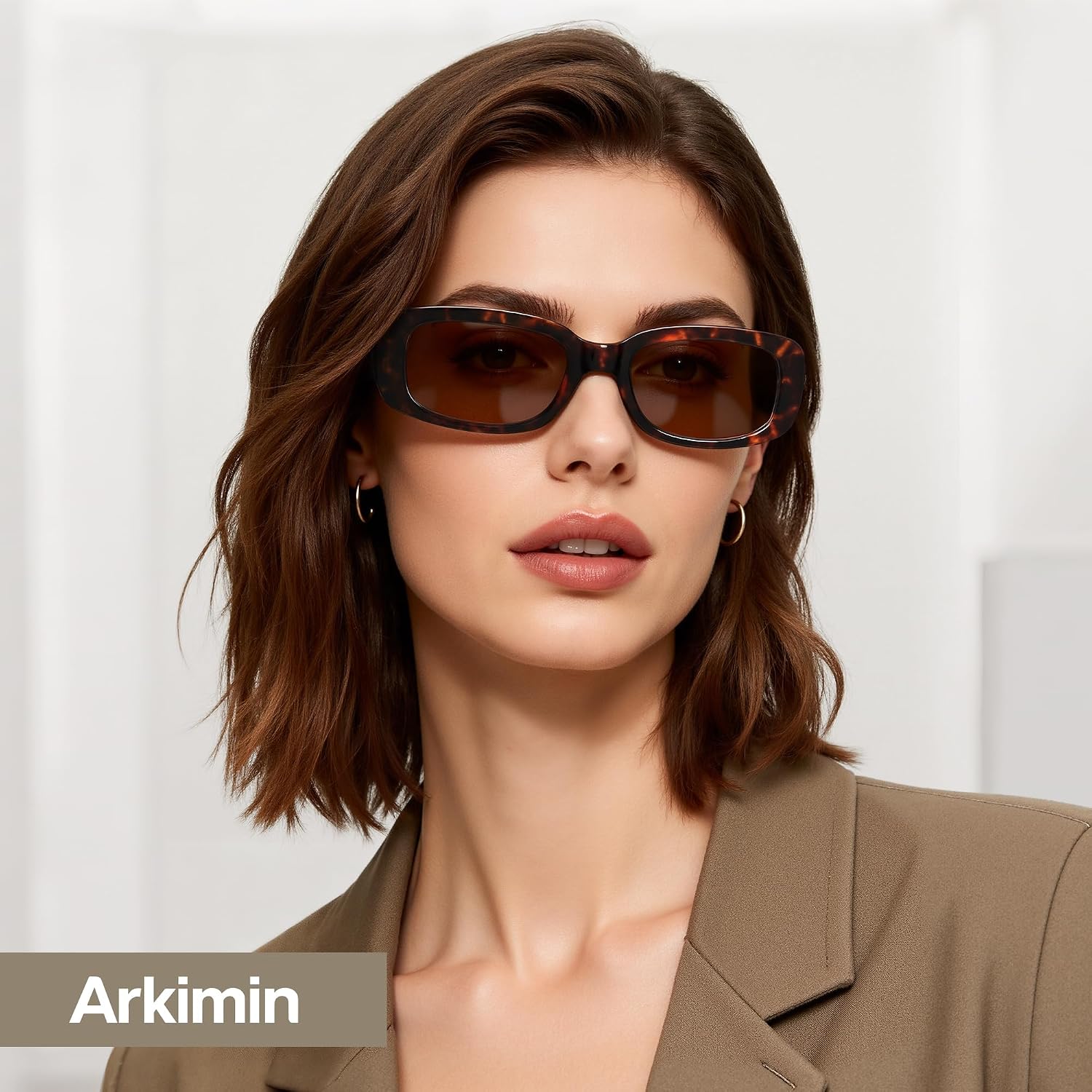 Rectangle Sunglasses For Womens Men - Trendy Y2K Retro Sun Glasses 90’S Vintage Fashion Uv400 Protection Eyeglasses