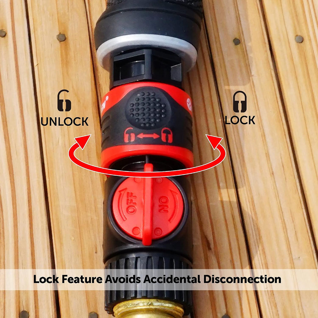 Eden 93218 Premium Garden Hose Quick Connect Kit | 9-Piece / 3-Pair Snap & Lock Fittings And Adapters With Water Stop, Flow Control, Secure Twist-Lock Design