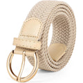 JASGOOD Women Men Braided Woven Elastic Stretch Waist Belt Golf Canvas Fabric Casual Belt for Jeans Pants