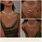 Freekiss Layered Necklaces for Women: 14K Gold/Sterling Silver Plated Chunky Necklace Paperclip Cuban Rope Adjustable Choker T-Bar Toggle Clasp Chunky Necklace for Women Trendy Jewelry Gifts