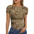 Trendy Queen Womens Boat Neck Short Sleeve T-Shirts Fitted Compression Basic Tops