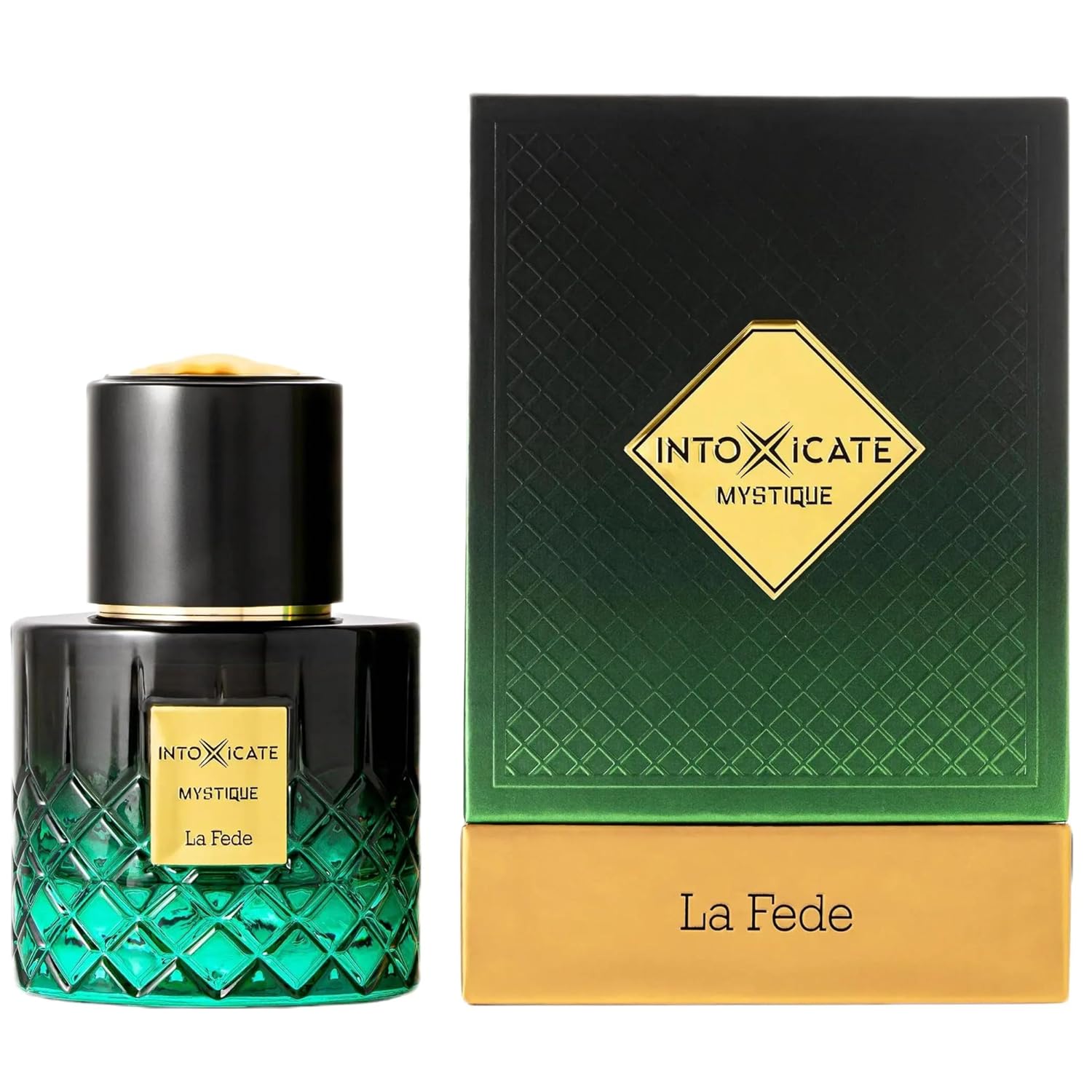 Khadlaj La Fede Intoxicate Mystique – Fresh, Woody, Balsamic, Vanilla – Extrait De Parfum Spray Long-Lasting Fragrance For Men, 3.4 Ounce / 100Ml