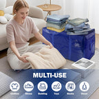 8 Pack Extra Heavy Duty Large Moving Bags With Strong Zipper & Carrying Handles, Sturdy Clothes Storage Bags Totes Bins, Packing Bag Move Boxes College Moving Supplies, Dark Blue - 24 Gal