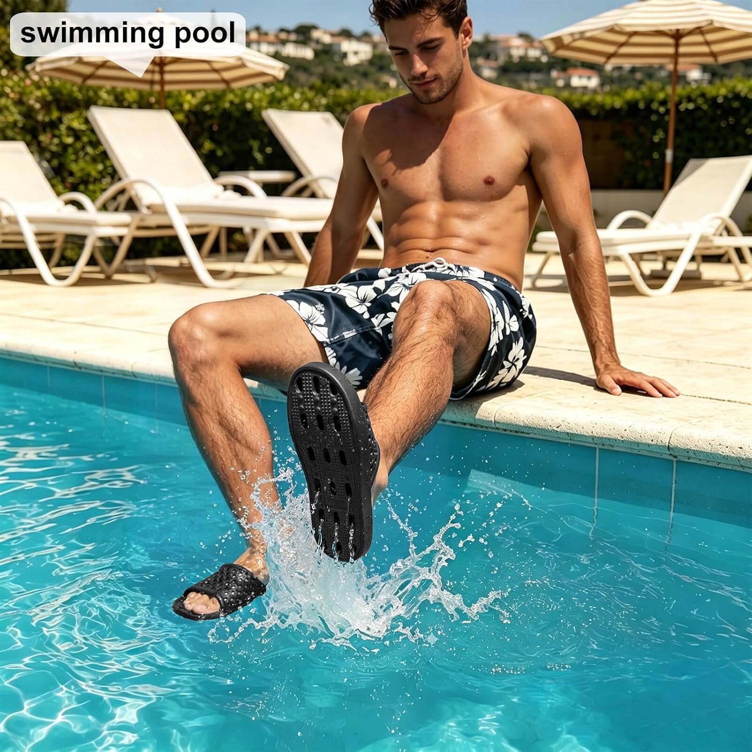 Shower Shoes Men Quick Drying Women Shower Sandals Non-Slip Comfortable House Slippers Bathroom Hotel Flip Flops Slides With Students Gym