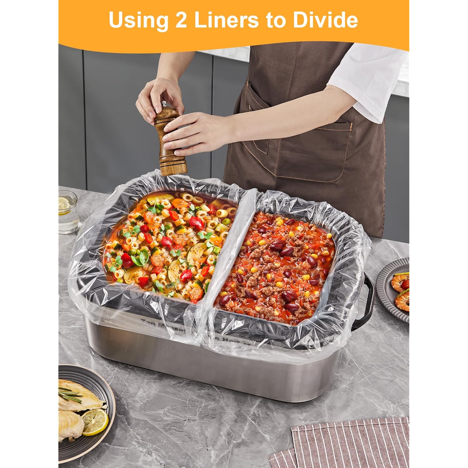 SMARTAKE Electric Roaster Liners, 10 Count Disposable Roaster Liners, Fits 16, 18, 22 Quart Roasters, Roaster Pan Oven Liners Plastic Cooking Bags for Instant Cleanup, 18 x 34 Inch