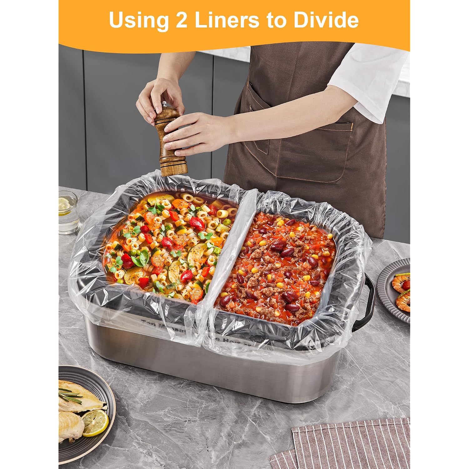 Smartake Electric Roaster Liners, 10 Count Disposable Roaster Liners, Fits 16, 18, 22 Quart Roasters, Roaster Pan Oven Liners Plastic Cooking Bags For Instant Cleanup, 18 X 34 Inch