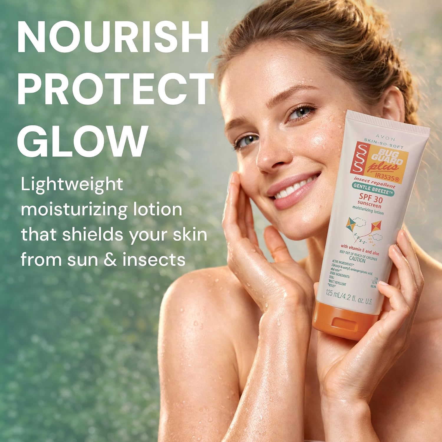 Avon Skin So Soft Bug Guard Plus Ir3535 Insect Repellent Moisturizing Lotion — Gentle Breeze Spf 30 Lotion, 2-In-1 Sunscreen & Deet-Free Bug Repellent With Vitamin E & Aloe — Travel Size, 4.2 Fl Oz