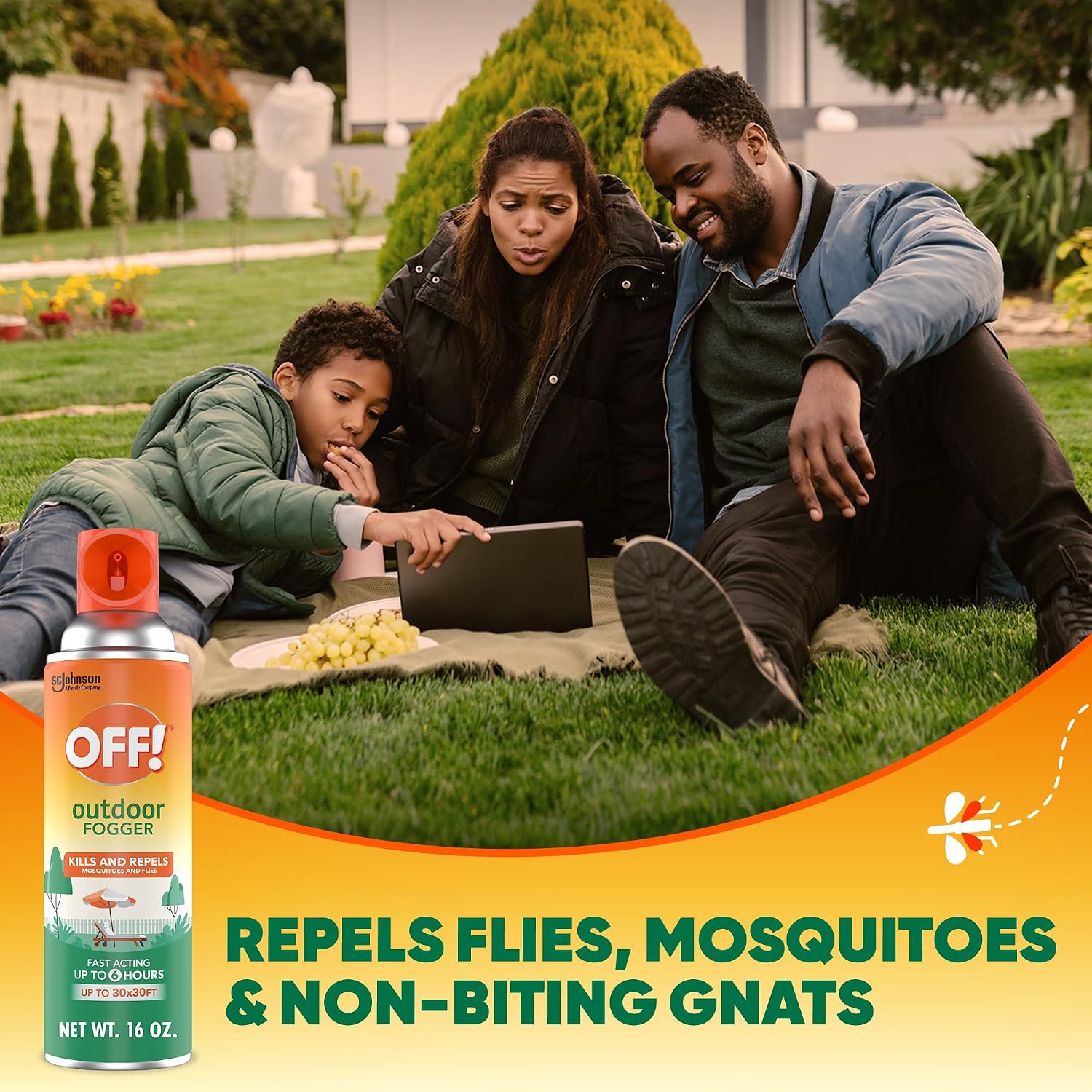 Off! Outdoor Insect & Mosquito Repellent Fogger, Backyard Pretreat, Kills & Repels Insects In An Up To 900 Sq, Ft, Area, 16 Oz (Pack Of 2)