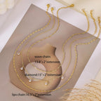 Layered Necklaces for Women, Dainty Gold Necklace Stack 14k Gold Plated Layering CZ Chain Choker Necklaces for Women Trendy Simple Non Tarnish Gold Necklaces Set Fashion Bridal Prom Jewelry
