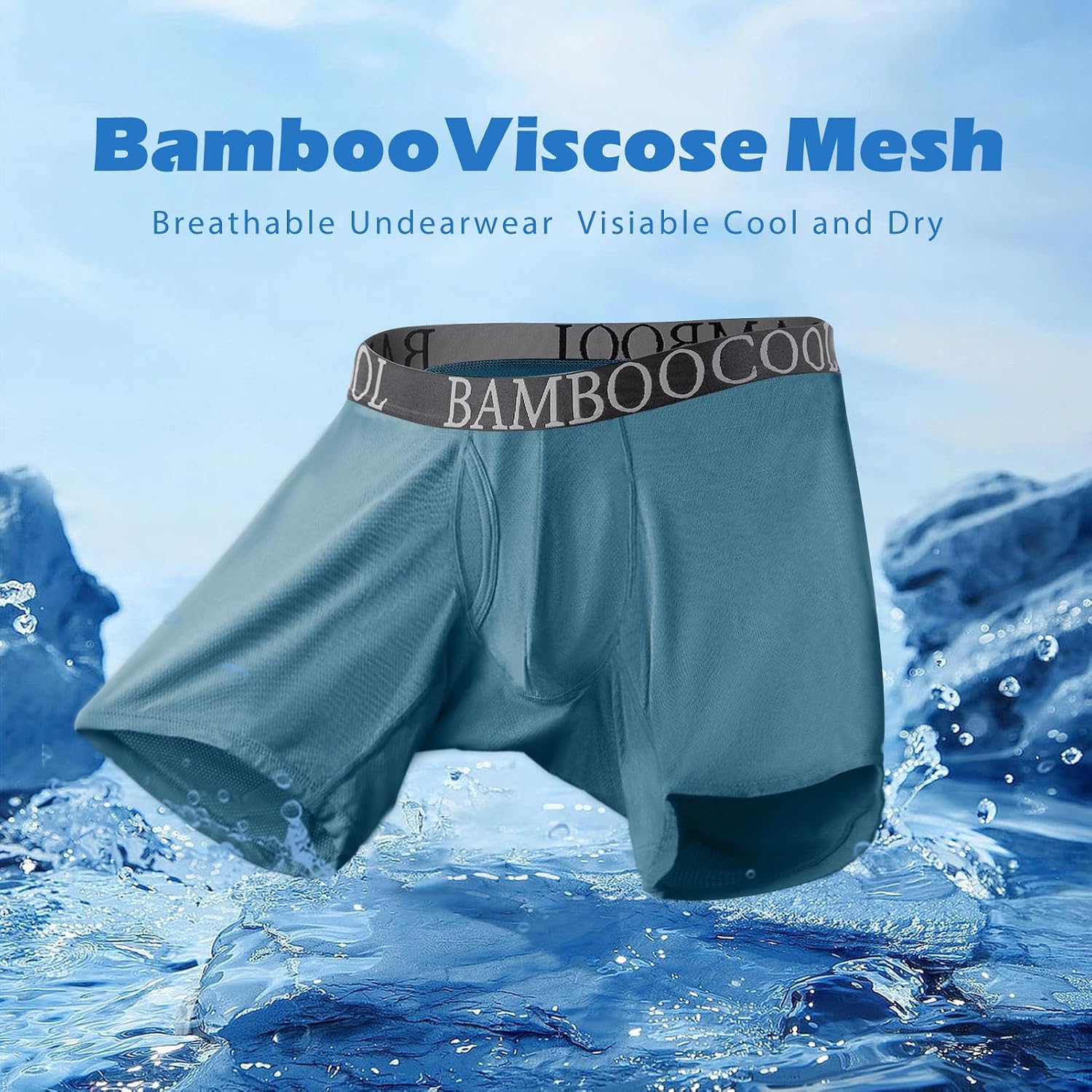 Bamboo Cool Men'S Ultra Breathable Underwear Mesh Boxer Briefs With Fly, Soft Waistband,No Ride Up,Multipack